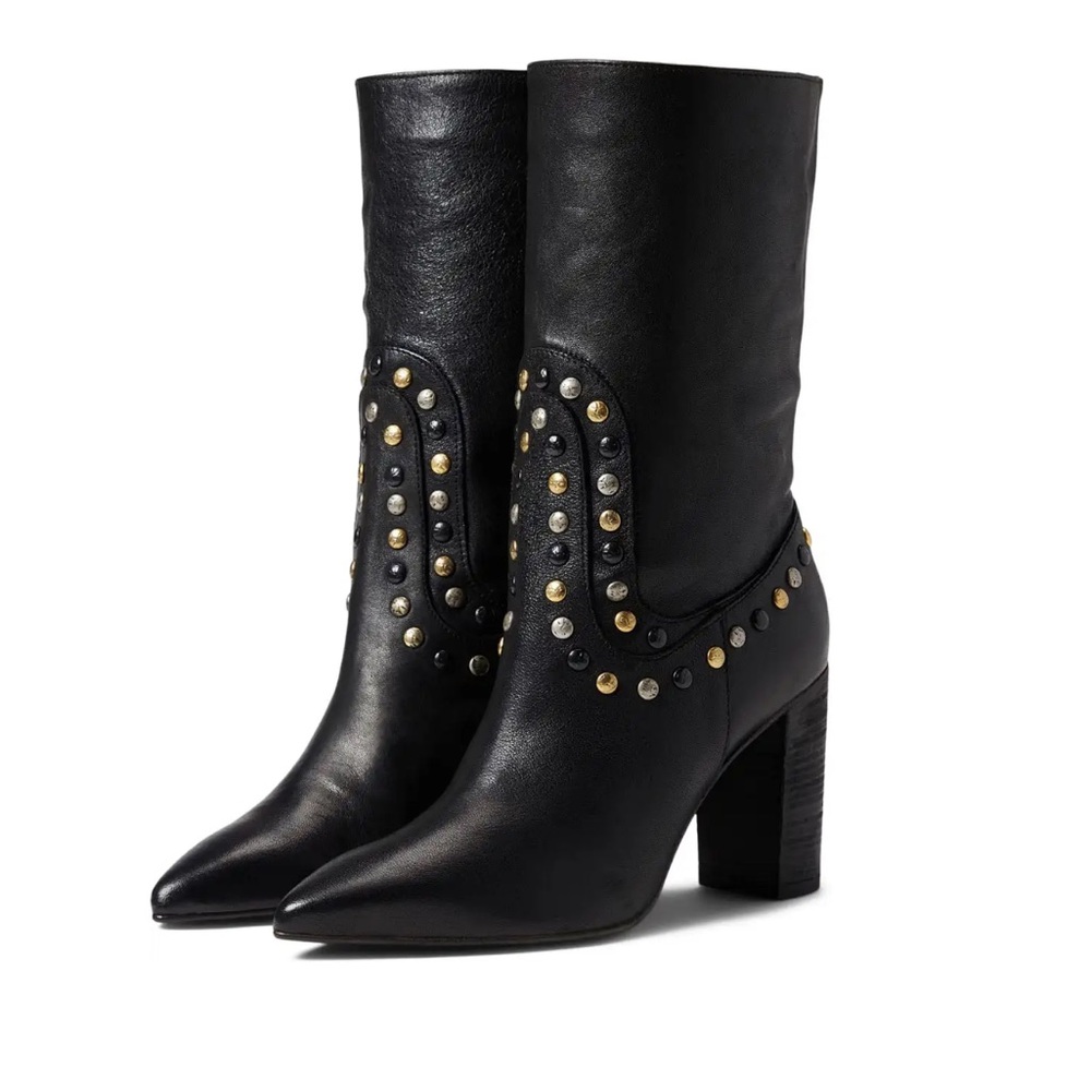 Free People Dakota Boot 9.5 Leather Slouch Studded Eras Western Nashville